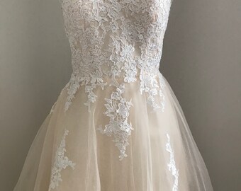 Sweetheart Tulle Short Wedding Dress